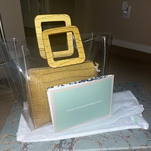 Embossed Leather Trimmed Staud Handbag